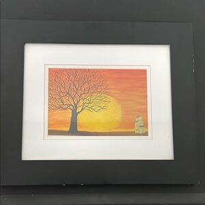 Sunset Silhouette Framed Art-Print from Original.